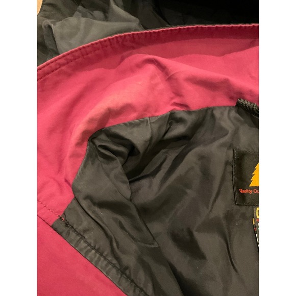 Vintage Women's REI Gore-Tex jacket gorpcore outdoor hiking size 8 black maroon - Picture 5 of 6